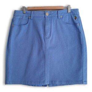 U.S. POLO Mini Casual Colored Denim Jean Skirt Periwinkle Blue Sz 14